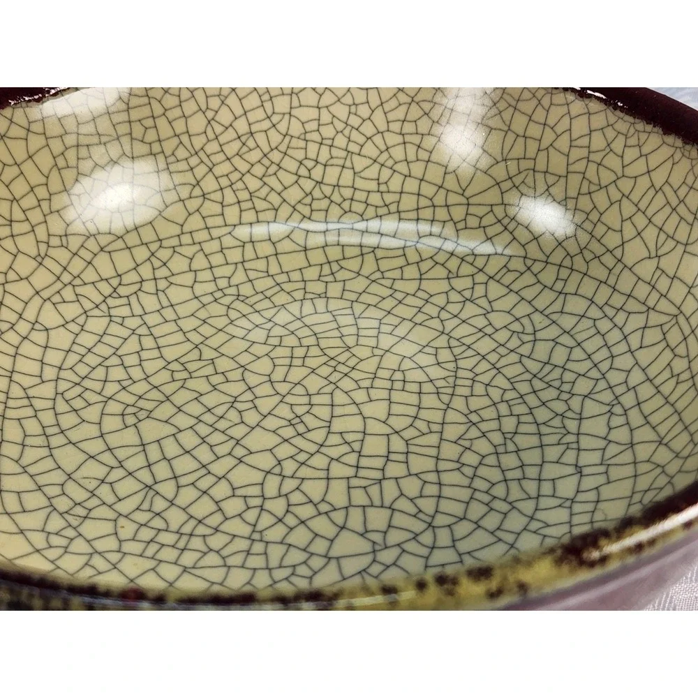 PIER 1 Stoneware Crackle Large Serving Bowl / Decor 10 1/4